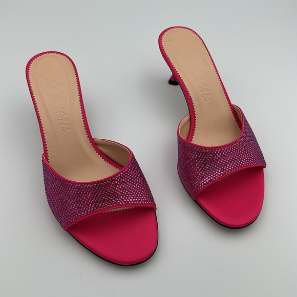 J. Crew Violeta Crystal Sandal Heels Sz8.5 - Picture 4 of 9
